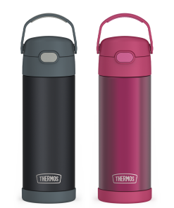 16oz FUNtainer® Water Bottles Translucent Charcoal & Rosewood Bundle